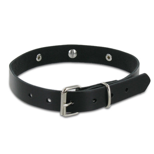 SiaLinda: Halsband echtes Leder schwarz mit 2 Straß - Kristallen und großem O-Ring 20mm, Geschenkverpackung - SiaLinda.com