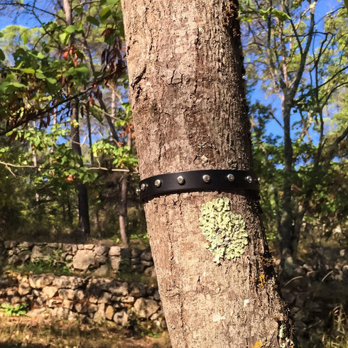 SiaLinda: Halsband echtes Leder schwarz mit 9 Straß - Kristallen, sehr edel - SiaLinda.com