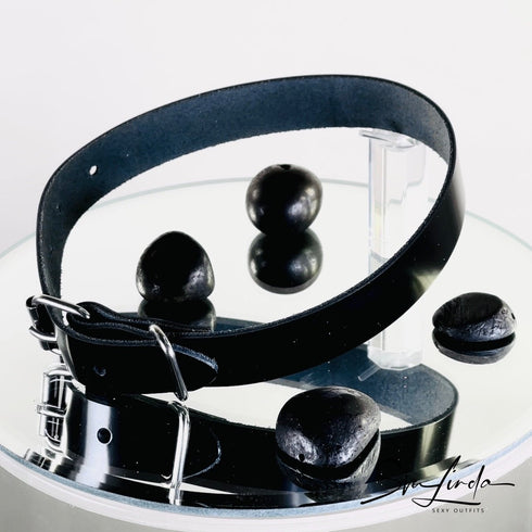 SiaLinda: Halsband Lacky Lackleder 2.0 schwarz, pur, mit Kristall oder mit O-Ring - SiaLinda.com