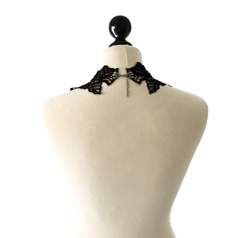 SiaLinda: Halsschmuck Florence, Collier aus breiter schwarzer Spitze, Ketten, Strass - SiaLinda.com