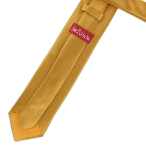 SiaLinda: Krawatte Aurelia, gold gelb, Satin, mit Lilien Applikation - SiaLinda.com