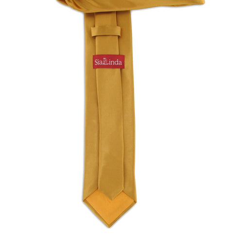 SiaLinda: Krawatte Aurelia, gold gelb, Satin, mit Lilien Applikation - SiaLinda.com