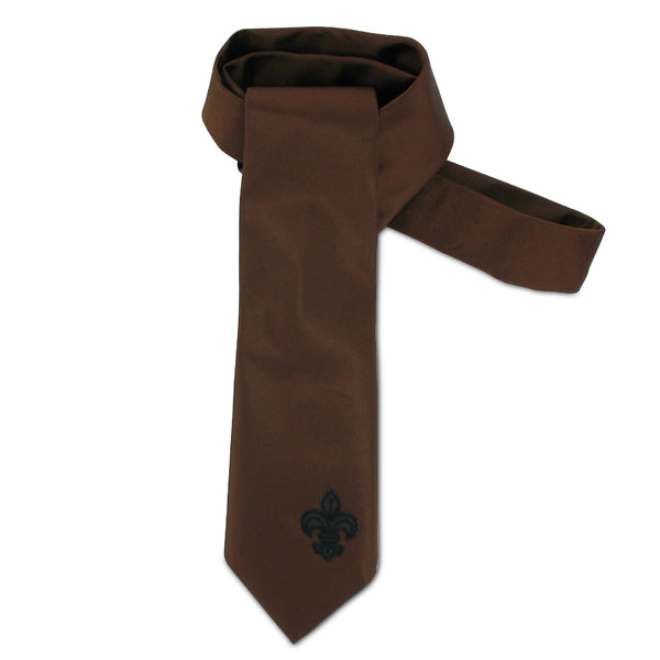 SiaLinda: Krawatte Kypria, braun, Satin, mit Lilien Applikation - SiaLinda.com