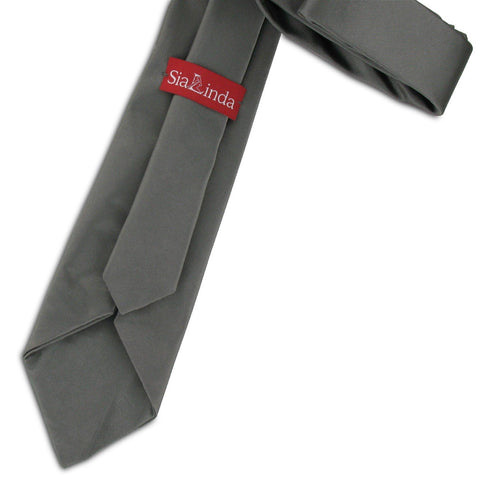 SiaLinda: Krawatte Perla, perl grau, Satin, mit Lilien Applikation - SiaLinda.com