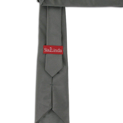 SiaLinda: Krawatte Perla, perl grau, Satin, mit Lilien Applikation - SiaLinda.com