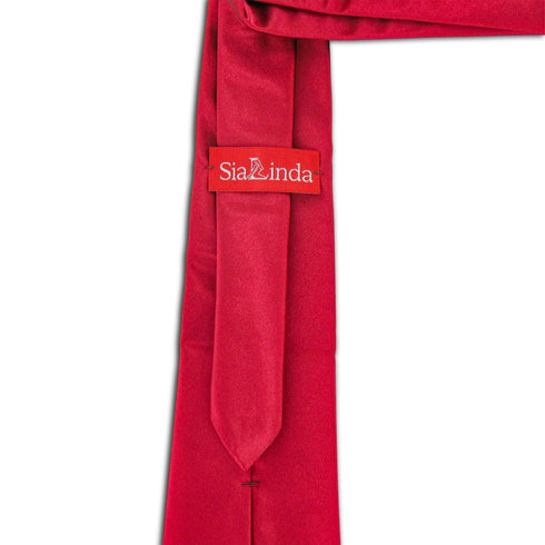 SiaLinda: Krawatte Sina II, rot, Satin, mit Lilien Applikation - SiaLinda.com