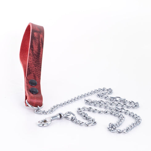 SiaLinda: Leine Classic Nova Büffelleder rot schwarz, Geschenkverpackung - SiaLinda.com