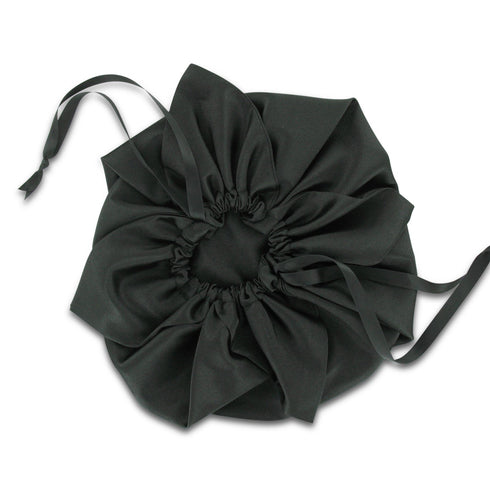 SiaLinda: Pompadour Tasche Jeanne, schwarz / schwarz, Satin - SiaLinda.com