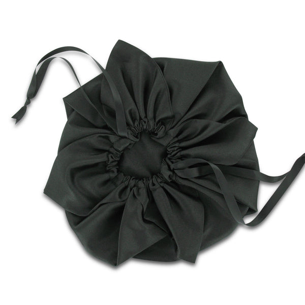 SiaLinda: Pompadour Tasche Jeanne, schwarz / schwarz, Satin - SiaLinda.com