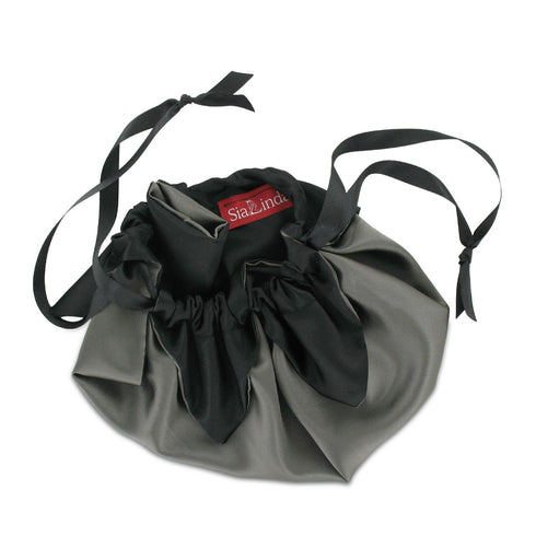 SiaLinda: Pompadour Tasche Perla, perlgrau / schwarz, Satin - SiaLinda.com