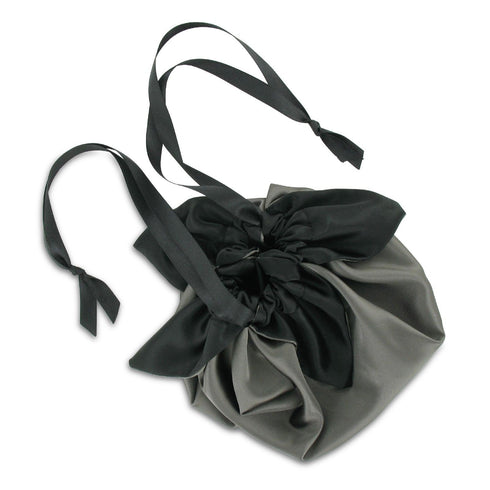 SiaLinda: Pompadour Tasche Perla, perlgrau / schwarz, Satin - SiaLinda.com