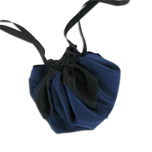 SiaLinda: Pompadour Tasche Saphira, dunkelblau / schwarz, Satin - SiaLinda.com