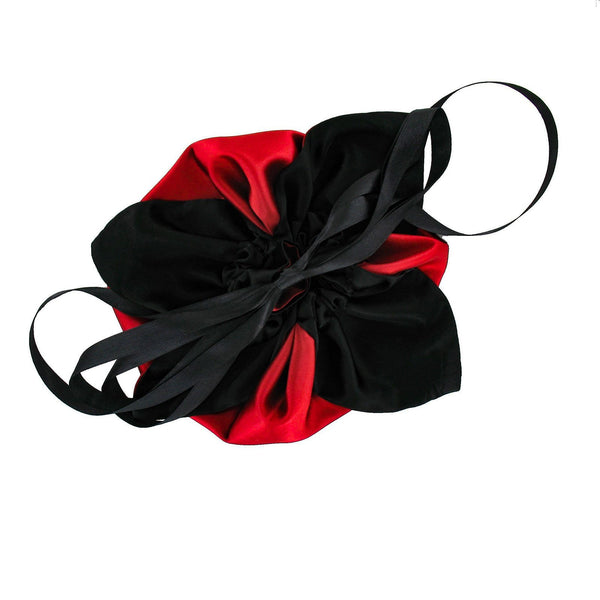 SiaLinda: Pompadour Tasche Sina II, rot / schwarz, Satin - SiaLinda.com