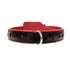 SiaLinda Premium Leder Halsband schwarz rot mit Glitter - Made in Italy - SiaLinda.com