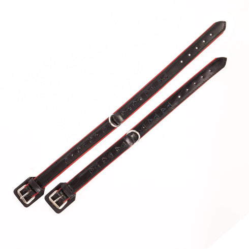 SiaLinda Premium Leder Halsband schwarz rot mit Glitter - Made in Italy - SiaLinda.com