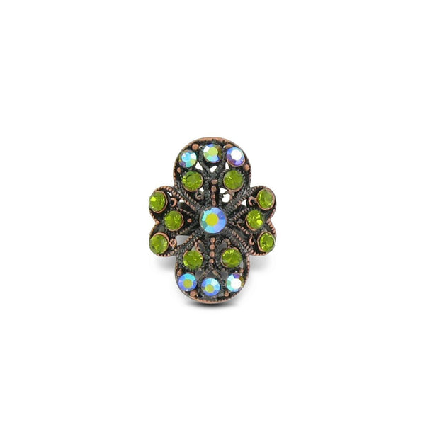 SiaLinda: Ring mit grünen Strass Steinchen, ovale Form - SiaLinda.com