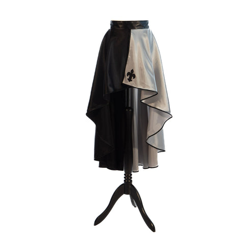 SiaLinda: Rock Duo, zwei Farben nach Wunsch, Satin, Lilien - Applikation, asymmetrisch, geschlitzt - SiaLinda.com