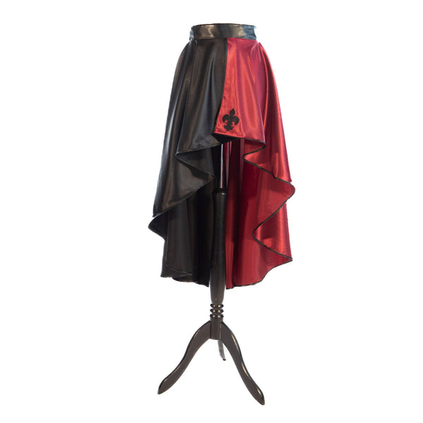 SiaLinda: Rock Duo, zwei Farben nach Wunsch, Satin, Lilien - Applikation, asymmetrisch, geschlitzt - SiaLinda.com