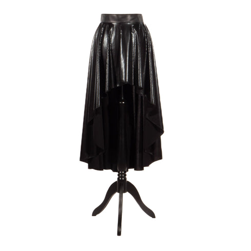 SiaLinda: Rock Olinda II, schwarz, Lackrock der O, asymmetrisch, geschlitzt - SiaLinda.com