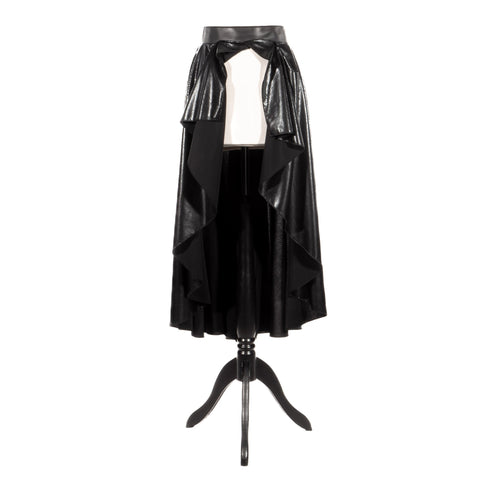 SiaLinda: Rock Olinda II, schwarz, Lackrock der O, asymmetrisch, geschlitzt - SiaLinda.com