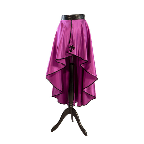 SiaLinda: Rock Viola, violett, Satin, Lilien Applikation, asymmetrisch, geschlitzt - SiaLinda.com