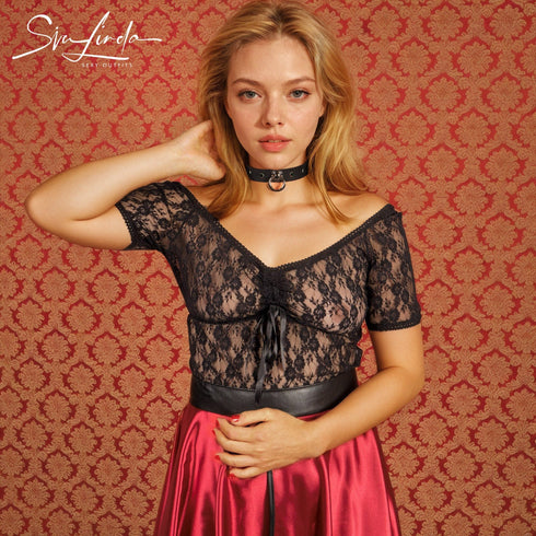 SiaLinda: Top Mara, schwarz, Spitze - SiaLinda.com