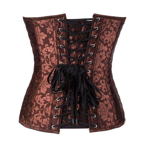 SiaLinda: Überbrust Korsett Ines, braun silber, Jacquard, elegant, Topqualität - SiaLinda.com