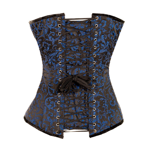 SiaLinda: Überbrust Korsett Pamela, royalblau schwarz Premiumkollektion - SiaLinda.com