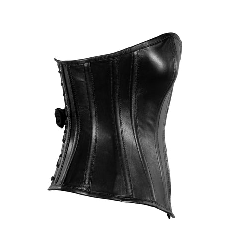 SiaLinda: Überbrust Korsett Pauline, Lamm Nappa, schwarz, echt Leder - SiaLinda.com