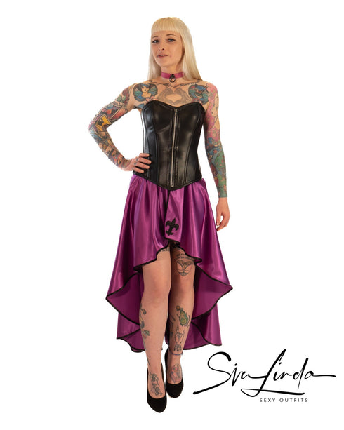 SiaLinda: Überbrust Korsett Pauline, Lamm Nappa, schwarz, echt Leder - SiaLinda.com