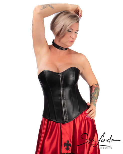 SiaLinda: Überbrust Korsett Pauline, Lamm Nappa, schwarz, echt Leder - SiaLinda.com