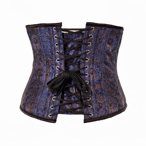 SiaLinda: Unterbrust Korsett Catalina, dunkel blau gold schwarz, Premiumkollektion - SiaLinda.com