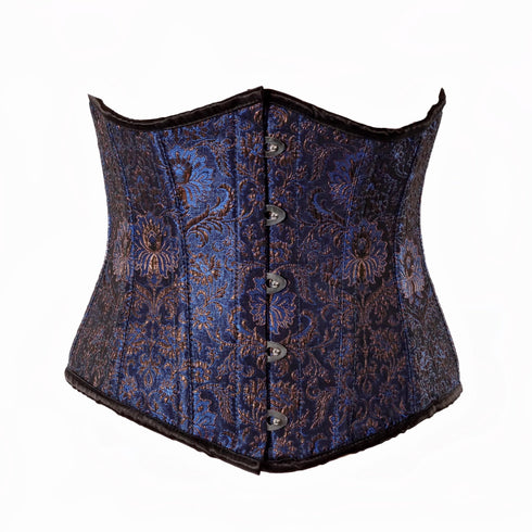 SiaLinda: Unterbrust Korsett Catalina, dunkel blau gold schwarz, Premiumkollektion - SiaLinda.com