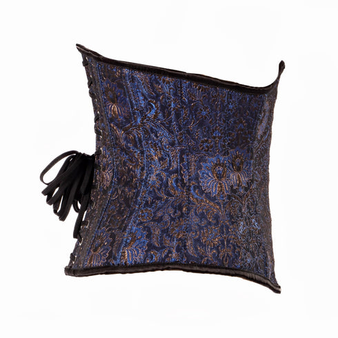 SiaLinda: Unterbrust Korsett Catalina, dunkel blau gold schwarz, Premiumkollektion - SiaLinda.com