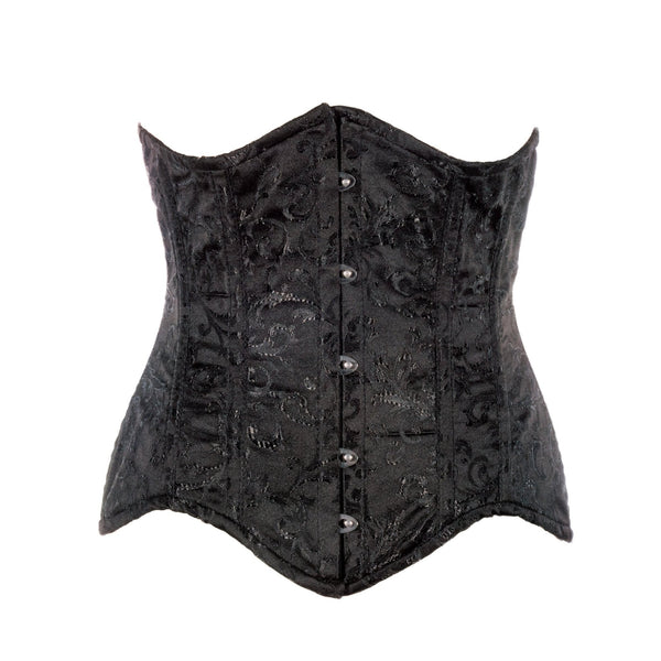 SiaLinda: Unterbrust Korsett Nicola, Brokat schwarz, extra lang geschnitten - SiaLinda.com