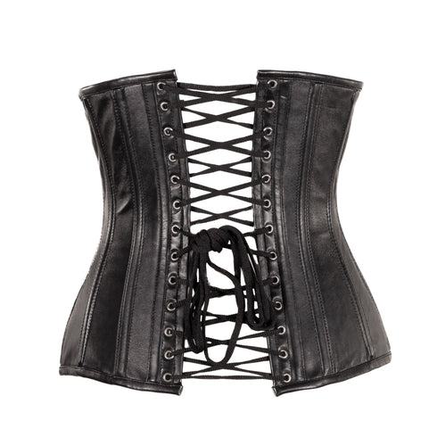 SiaLinda: Unterbrust Korsett Paulette, Lamm Nappa, schwarz, echt Leder - SiaLinda.com