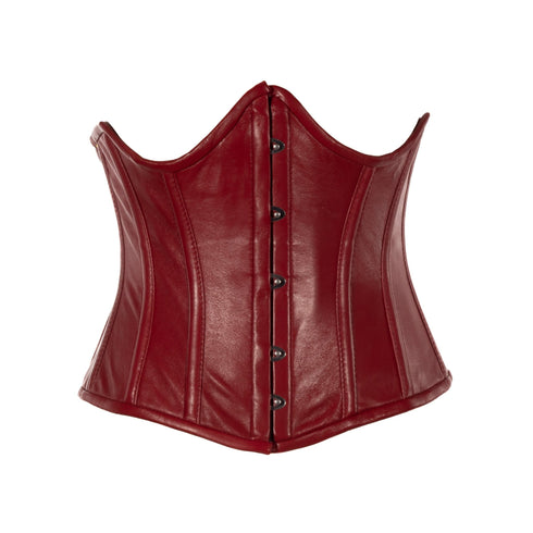 SiaLinda: Unterbrust Korsett Raven rot, schmal, Lamm Nappa, echt Leder - SiaLinda.com