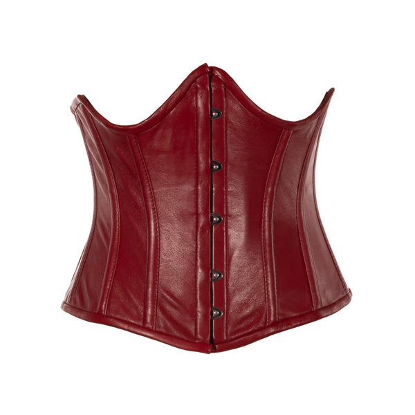 SiaLinda: Unterbrust Korsett Raven rot, schmal, Lamm Nappa, echt Leder - SiaLinda.com