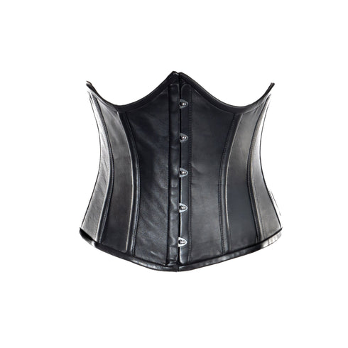 SiaLinda: Unterbrust Korsett Raven, schmal, Lamm Nappa, schwarz, echt Leder - SiaLinda.com