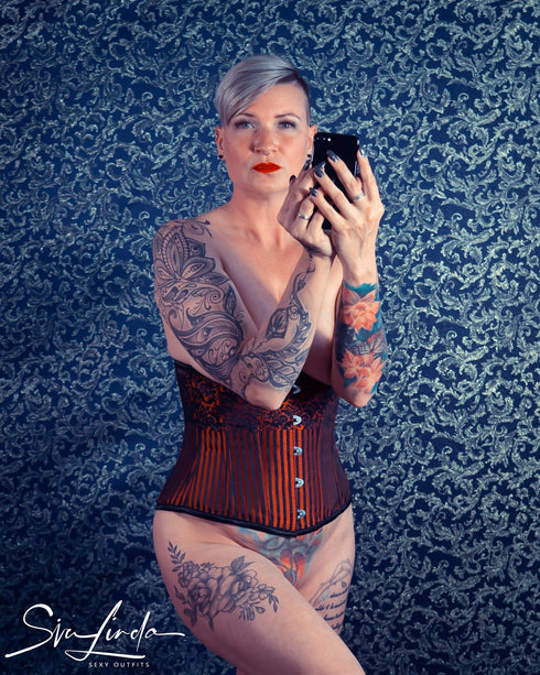 SiaLinda: Unterbrust Korsett Viona, rot schwarz, Premiumkollektion, sexy - SiaLinda.com