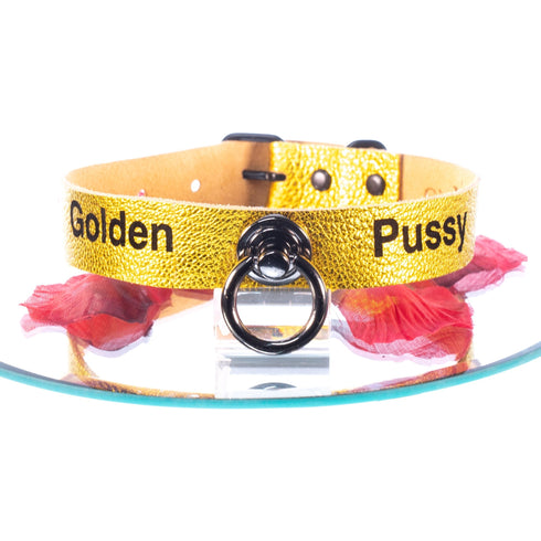 SiaLinda: YOU GOLD mit Ring - Personalisiertes Halsband DEIN NAME oder WORT, individuell erstellt. Feinstes Ziegen Premium Leder - SiaLinda.com