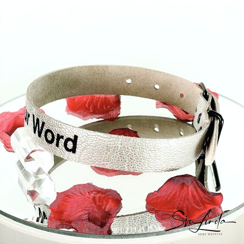 SiaLinda: YOU SILBER Personalisiertes Halsband DEIN NAME oder WORT, individuell erstellt. Feinstes Ziegen Premium Leder - SiaLinda.com