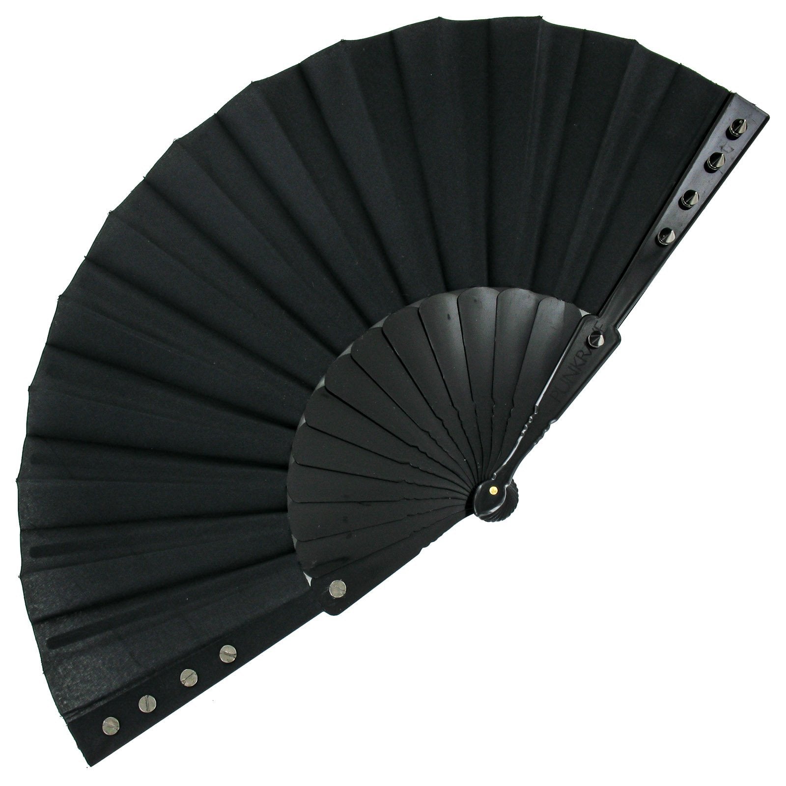 Fan with spikes, fetish goth accessory, black